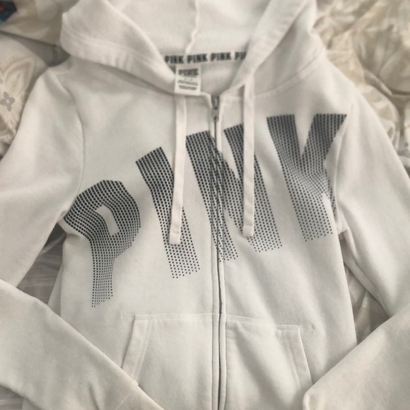 PINK Victoria's Secret Sweaters - White zip hoodie